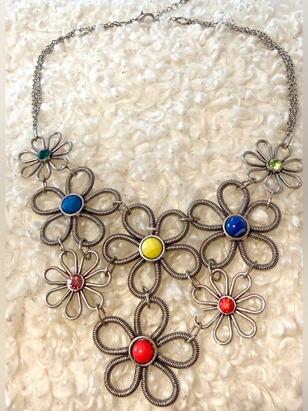 Multi-Color Floral Statement Necklace - Women Jewelry